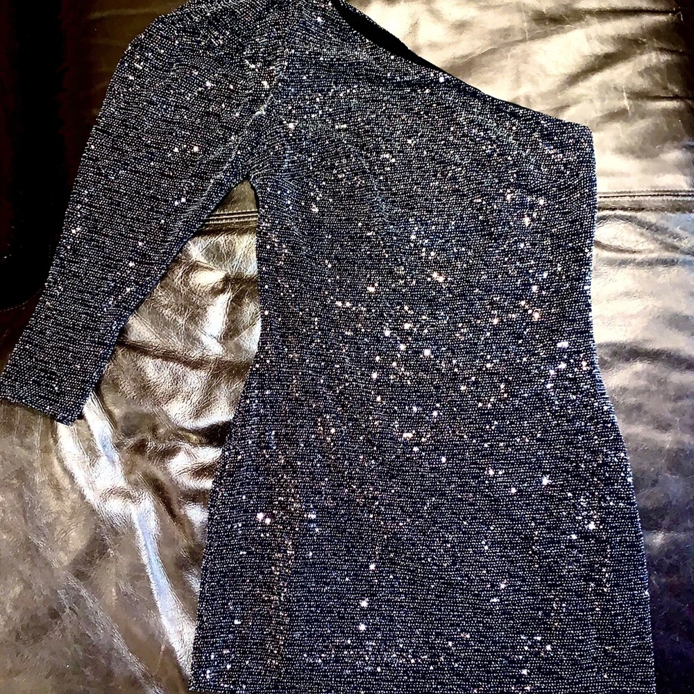 Zara one arm black sparkle dress